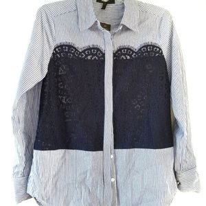 BCBGMaxAzria Buttoned Front Lace Long Sleeve NWT